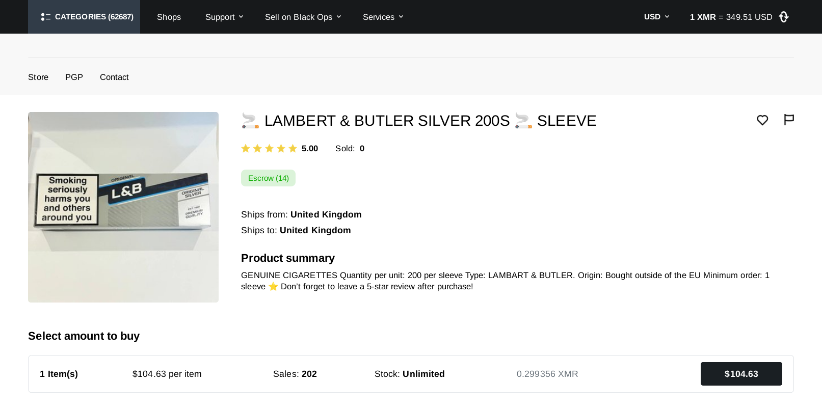 BlackOps Market Dashboard